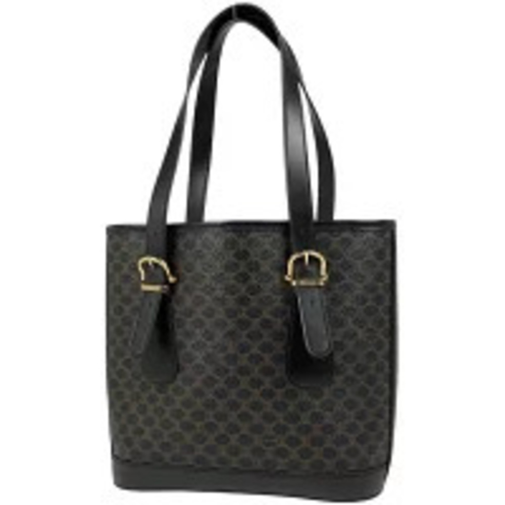 Celine Macadam Tote Bag Handbag Bucket Canvas Black